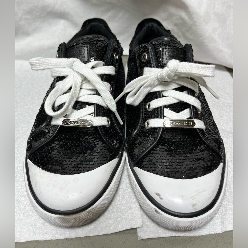 Black Sequin COACH Shoes